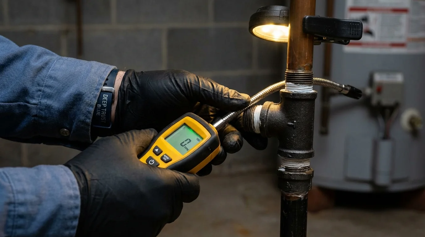 Gas leak detection with electronic sniffer by Johns Plumbing LLC in Surrey